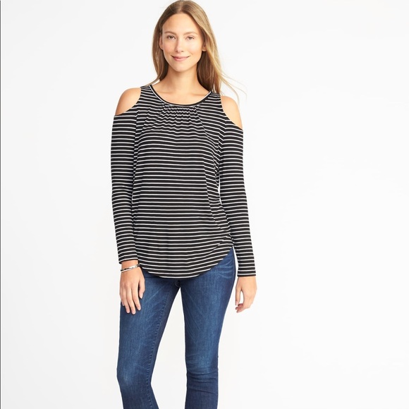 Old Navy Tops - Striped cold shoulder top